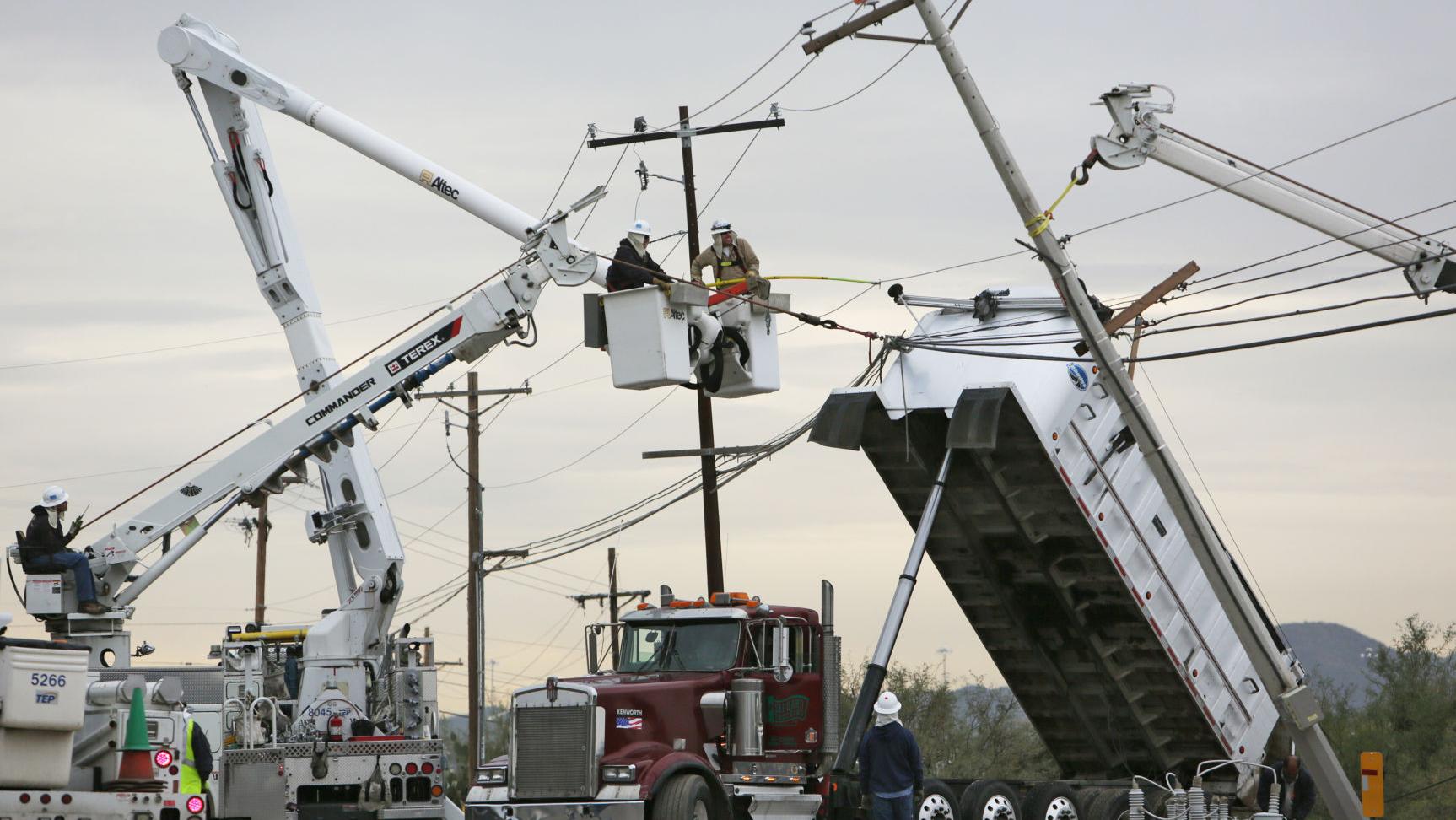 Downed power pole closes portion of La Cholla on Tucson's west side